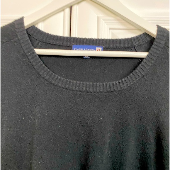 Studio London Women’s Size Large Black Knit Sweater Top Shirt - Picture 2 of 8